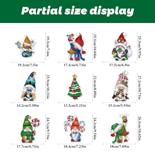 77PCS Gnome Christmas Window Clings - Double-Sided Glitter Decor