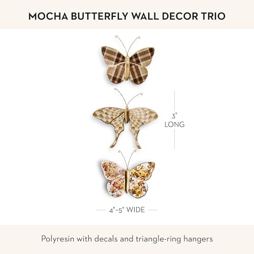 MacKenzie-Childs Butterfly Wall Decor Set - Mocha Brown & White