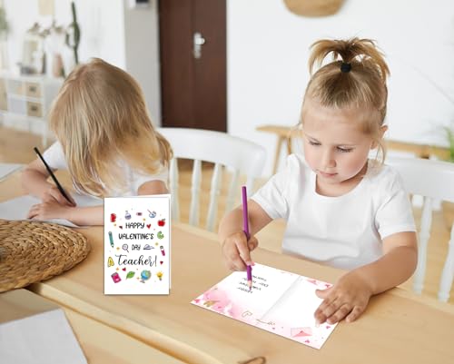 Teacher Valentine's Day Cards with Envelopes - 4x6 Inches