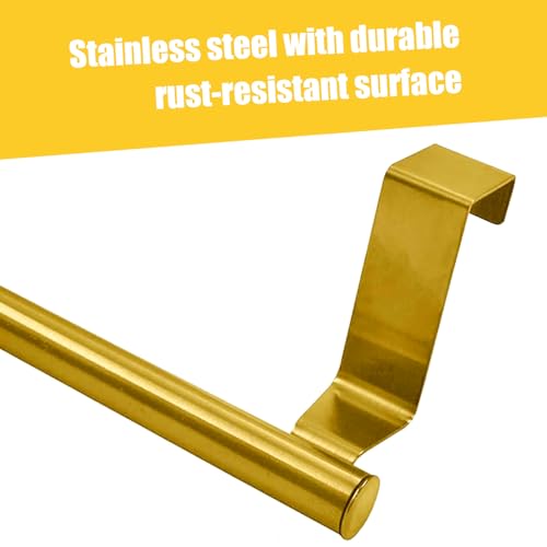 Coufce 2-Pack Over-the-Door Towel Rack - 9 Inch Gold Stainless Steel Holder