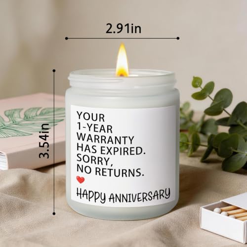 1 Year Anniversary Scented Soy Candle for Couples - White - SORRY NO RETURNS