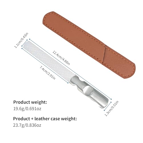Ryidkcs Professional Stainless Steel Nail File with Leather Pouch