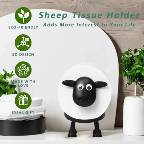 Black Sheep Toilet Paper Holder Set of 2 - 3D Printed Bathroom Decor