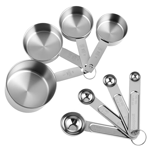 Strelitsia 8-Piece Measuring Cups and Spoons Set - Stainless Steel