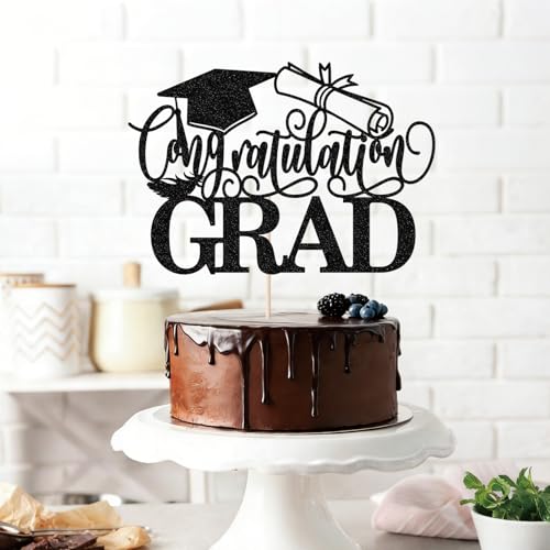 2026 Graduation Cake Topper - Sparkly Class of 2026 Party Decoration
