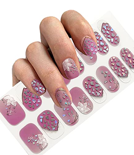 d'IRIS Fuchsia Pink Self-Adhesive Nail Wraps Strips
