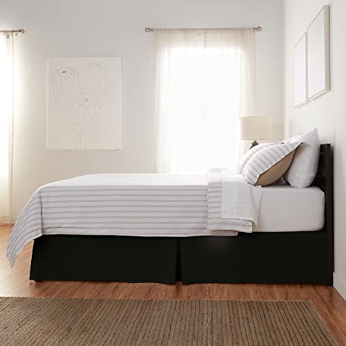 Queen Black Bed Skirt - Lightweight, Machine Washable, Wrinkle Resistant