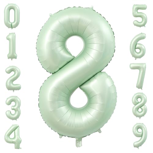 40 Inch Olive Green Number 8 Balloon - Foil Mylar Decoration