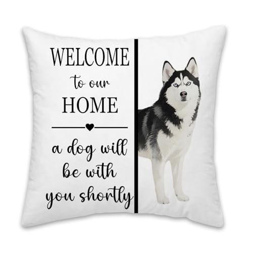Siberian Husky Throw Pillow Cover - Soft Flannel 18x18