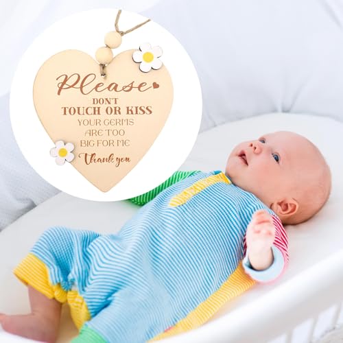 Wooden Please Do Not Touch Baby Sign for Stroller & Car Seat