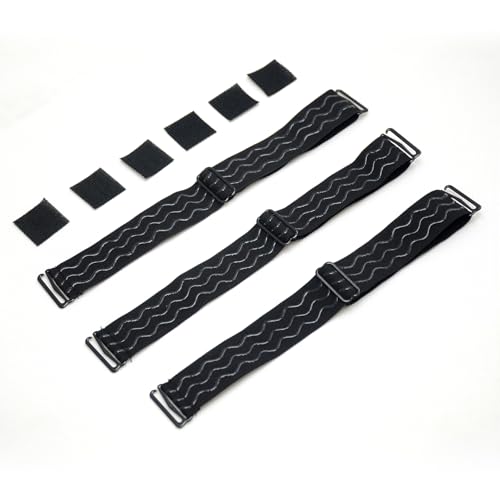 Jozlynn Adjustable Elastic Wig Band with Hooks 3-Pack Black No-Slip Strap