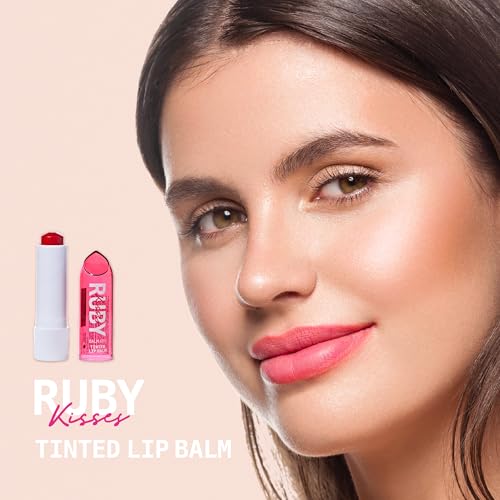 Ruby Kisses Tinted Lip Balm with Coconut Oil & Vitamin E - Red Sheer Color