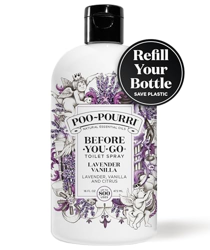 Poo-Pourri Lavender Vanilla Toilet Spray Refill 16 Fl Oz - Up to 800 Uses