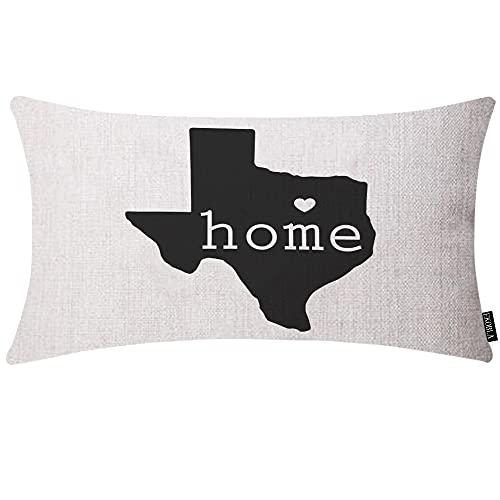 Texas State Map Decorative Throw Pillow Cover 12x20" - EKOBLA