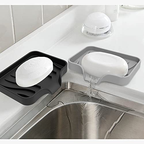 HANCELANT Silicone Soap Holder - Self-Draining Shower Soap Dish, 3 Pack