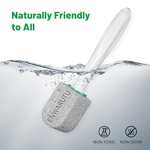ENWARUTU Small Pumice Stone Toilet Cleaner with 11.8-Inch Handle & 7 Pads