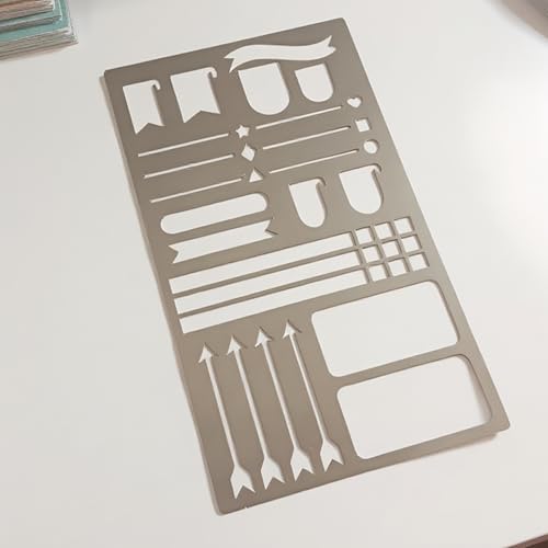 Reusable Stainless Steel Stencil Template for Planners - 7x4 Inch