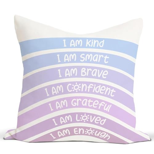 Purple Rainbow Throw Pillow Cover 18x18 Soft Flannel Decorative Case