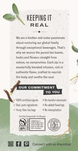 Numi Organic Throat Soother Tea - 16 Herbal Tea Bags, Caffeine Free