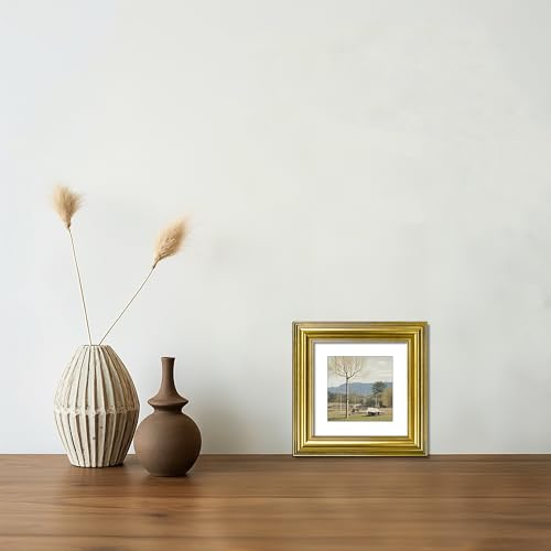 VIOLABBEY 5x5 Picture Frame in Rustic Gold – Square Decorative Photo Frame