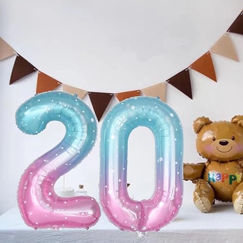 40 Inch Starry Blue Number 0 Foil Balloon Birthday Party Decoration