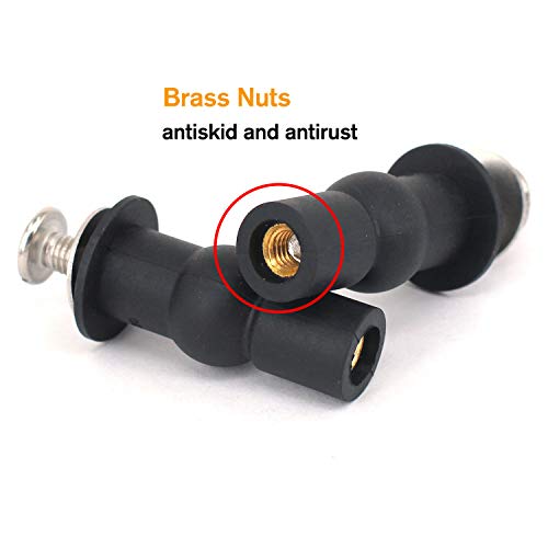 ECUDIS Universal Toilet Seat Hinges & Bolts - 4 Pack M6 Repair Kit