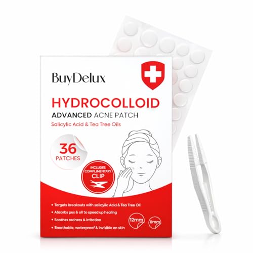 Acne Healing Patches - Hydrocolloid Pimple Patches with Salicylic Acid & Tea Tree Oil, 36 Count
