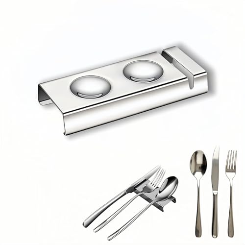 304 Stainless Steel Utensil Caddy with Knife Slot - Dishwasher Safe
