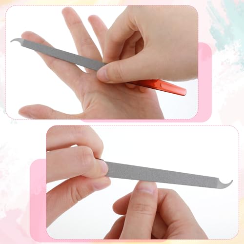 6 PCS Diamond Deb Metal Nail Files Stainless Steel with Pointed Tip