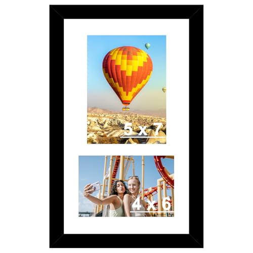 8x14 Black Wood Collage Picture Frame with 2 Openings