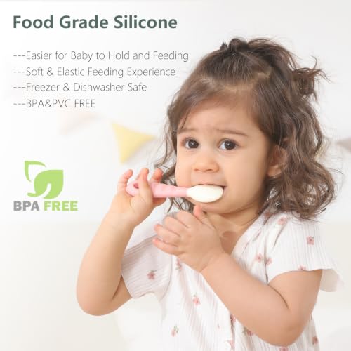 Seposeve 4-Pack Silicone Baby Spoons - Soft Gum-Friendly Feeding Utensils
