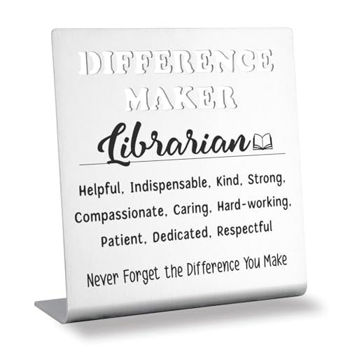Difference Maker Stainless Steel Desk Sign | Librarian Appreciation Gift