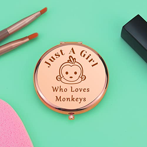 Mwphuy Monkey Lover Gifts Compact Makeup Mirror for Women and Girls - Folding Travel Mirror with Magnification - Perfect for Friend Sister Bestie