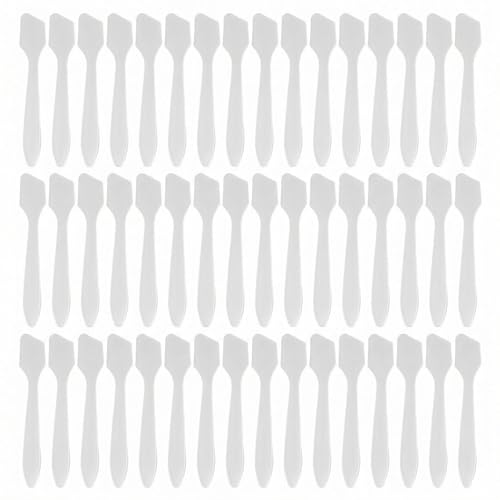 Erioctry 100 PCS Disposable Cosmetic Spatulas 3.2 Inch Plastic Makeup Cream Scoops for Skin Care Face Mask Mixing and Sampling