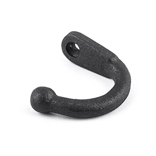 Renovators Supply Wrought Iron Single Wall Hook - Black Powder Coat (1 Pack)