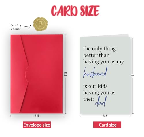 Funny Father's Day Card for Husband - Blank Inside, 8x5.3 in