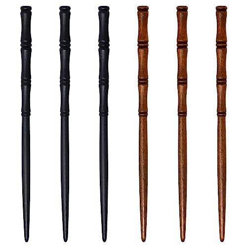 Honbay 6PCS Retro Wooden Hair Sticks - Bamboo Shape Hair Chopsticks