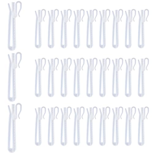 Adjustable Plastic Curtain Hooks - Pinch Pleat Hooks, 30PCS Set