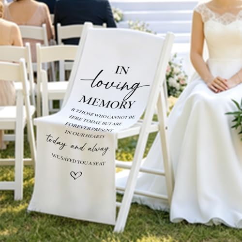 AASRR In Loving Memory Wedding Chair Sign - Reserved Seating Tribute, 15x50 Inches (Variation 01)
