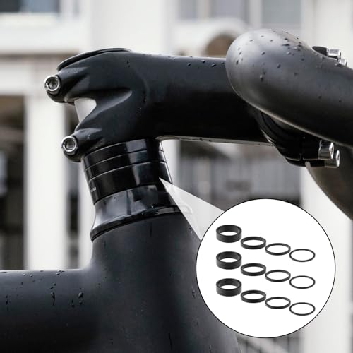12 PCS Bike Stem Spacers 1 1/8, 4 Sizes Aluminum Alloy Bike Headset Spacers Bikes Handlebar Stem Spacers Fit 1-1/8 Inch Stem Mountain Bike Road Bikes Handlebar (10mm 5mm 3mm 2mm)