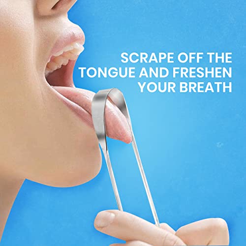 HOKIN Stainless Steel Tongue Scraper - 2Pack Oral Care & Bad Breath Solution
