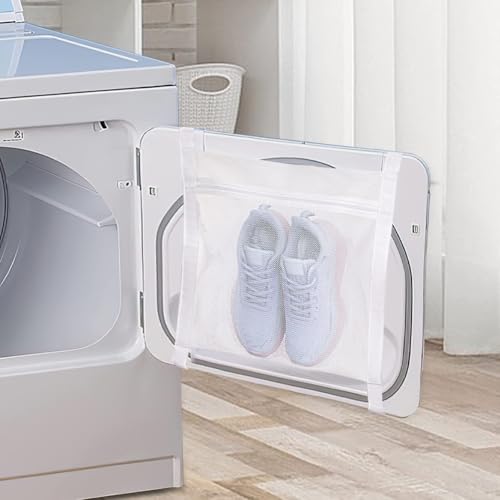 40x40cm Shoe Wash & Dry Mesh Bag with Zipper & Strap, Reusable Honeycomb Laundry Net for Sneakers