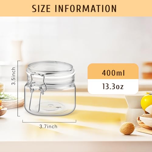 Glasstore 2-Piece Square PET Plastic Storage Jars - 13.3oz/400ml Airtight
