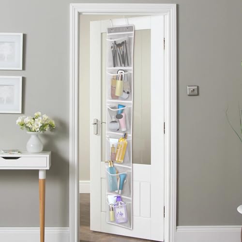 GOMAJI Over The Door Shoe Organizer, 6-Pocket Hanging Boot Storage Rack