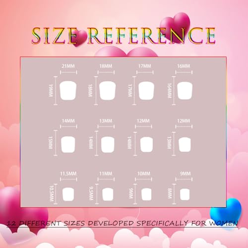 Valentine's Day Short Square Press On Nails with Red Heart Design