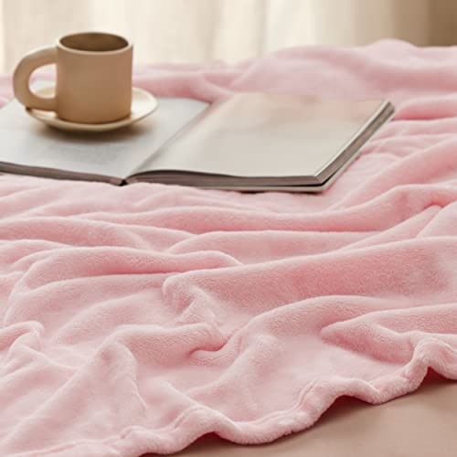 Bedsure GentleSoft Fleece Throw Blanket - Pink, 50x70 Inch Lightweight Plush