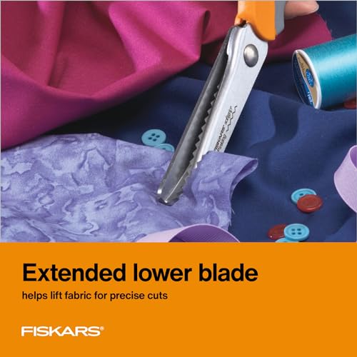 Fiskars 9" SoftGrip Pinking Shears for Fabric Cutting & Sewing