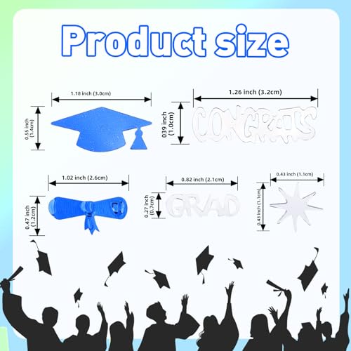 Silver and Blue Graduation Confetti - 1000 Pcs Class of 2026