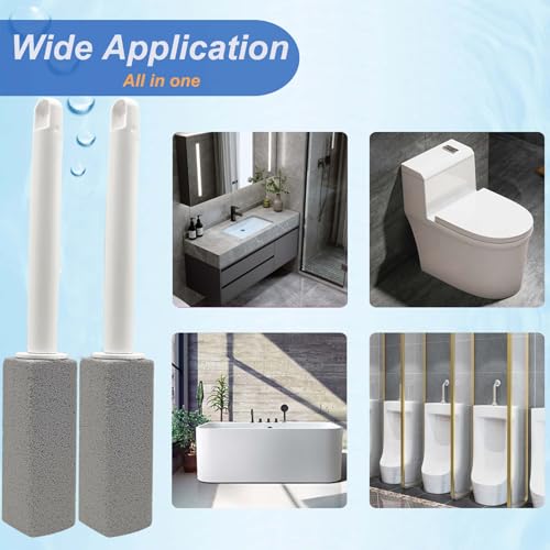 Pumice Stone Toilet Bowl Cleaner with Long Handle - Eco-Friendly Stain Remover