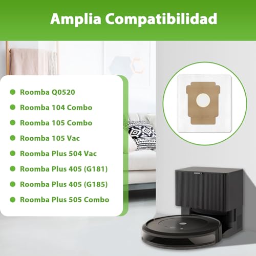 KGC 10-Pack Eco-Friendly Dust Bags for Roomba 405 | 2.8L Capacity, Leak-Proof Filtration